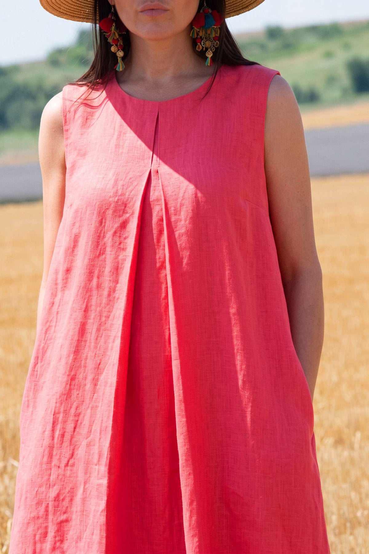 linen dress #coral