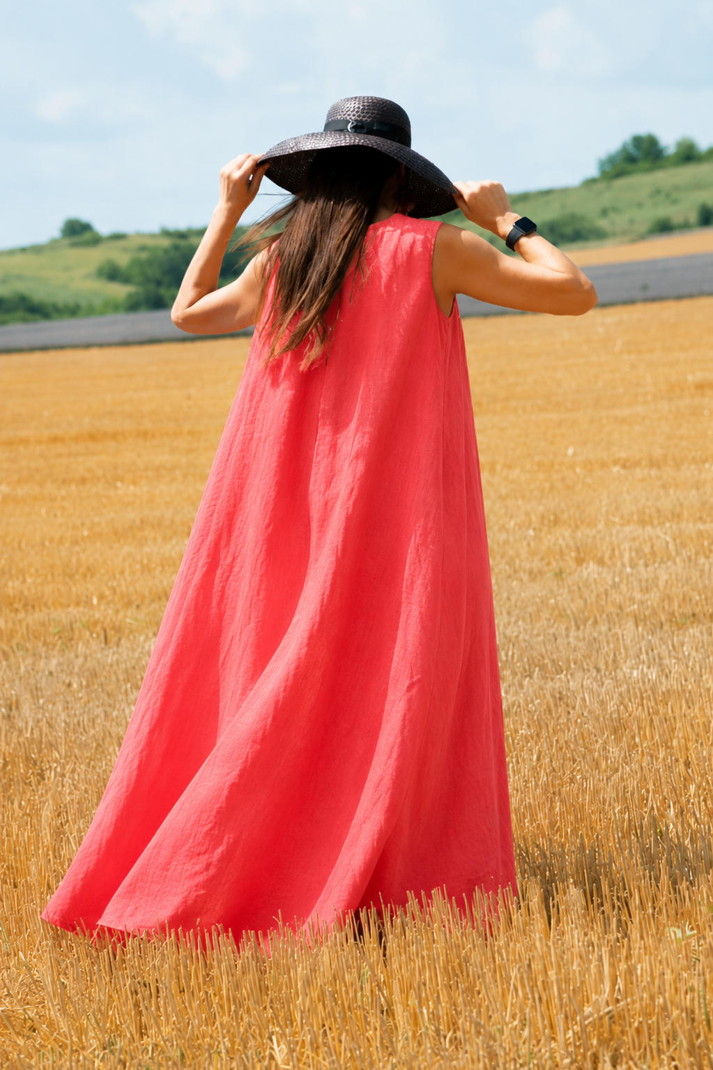 linen dress #coral