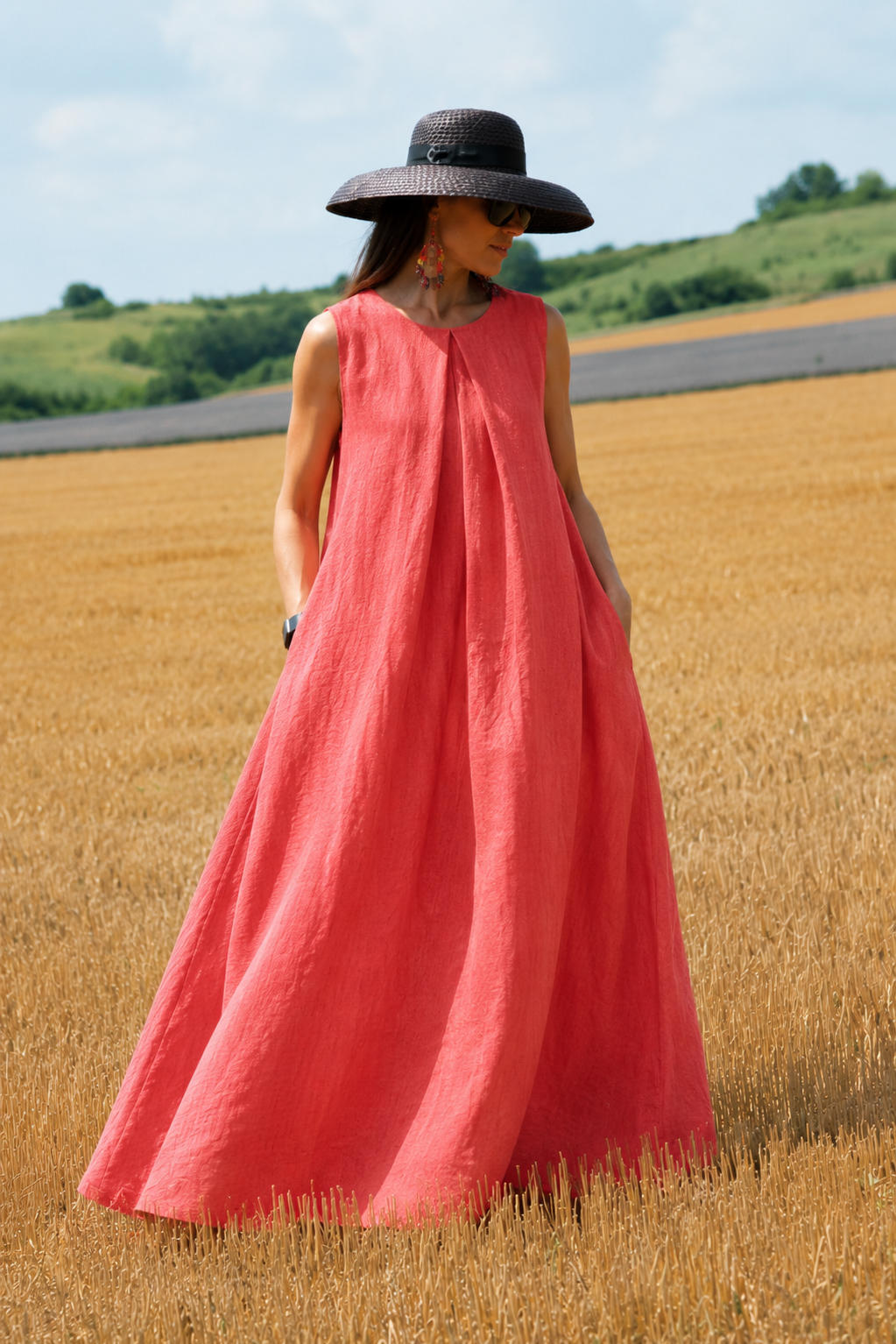 linen dress #coral