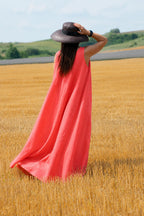 linen dress #coral