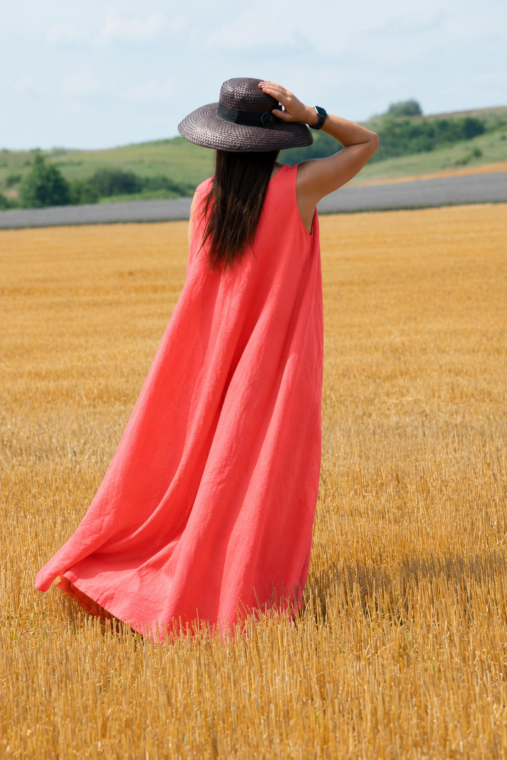 linen dress #coral