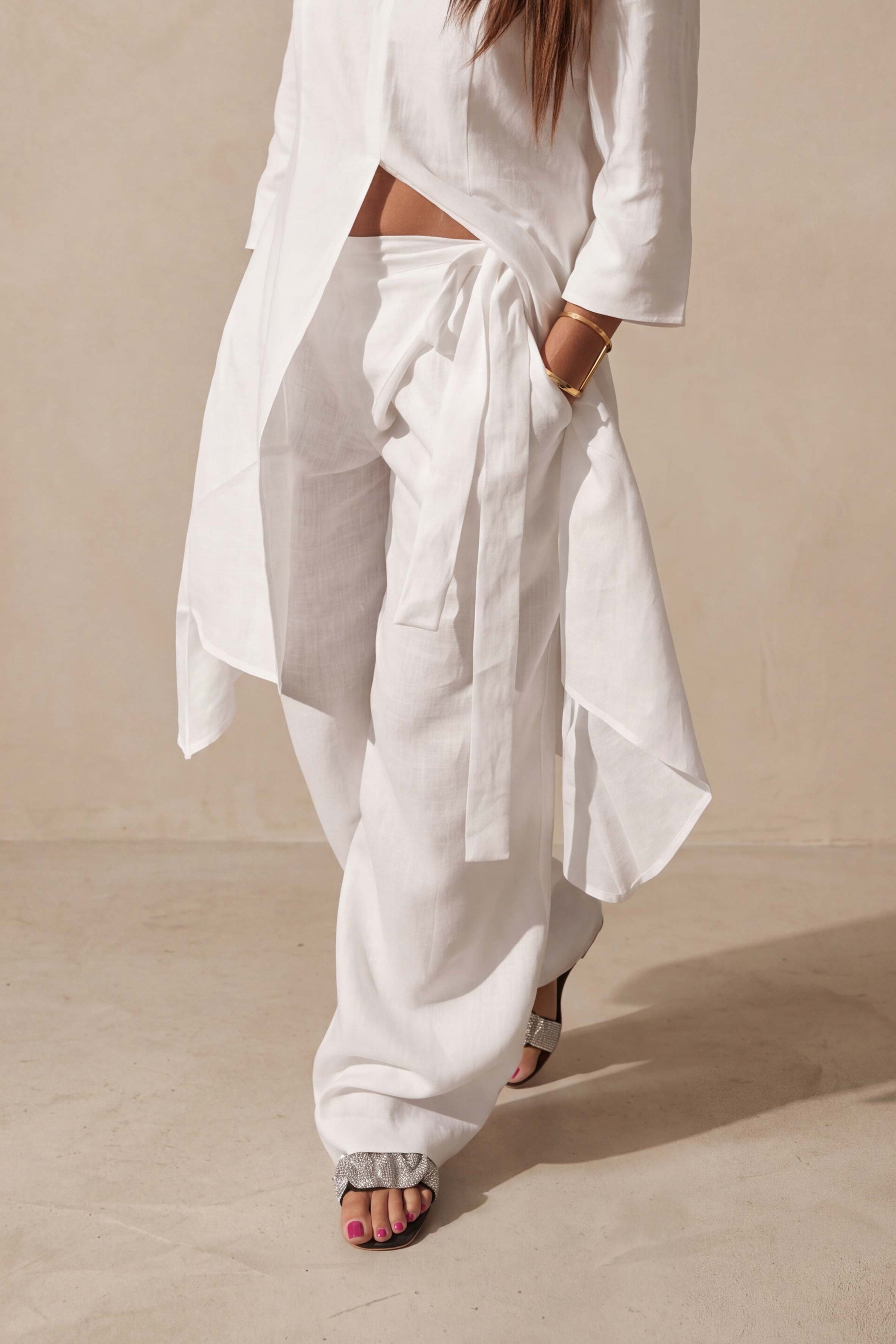 linen pants white color