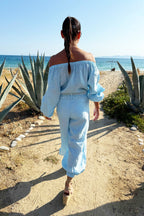 син ленен гащеризон